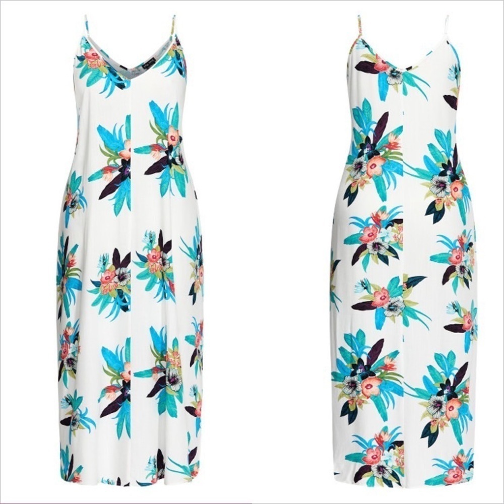 City chic MAXI V ELBA tropical floral sleeveless sheath dress - Picture 2 of 7